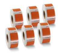 BETCKEY - 6 Rollos S0929120 Etiquetas de Color(Naranja), 25mm x 25mm, 4500 Etiquetas Multiusos Pequeñas para LabelWriter 450, 4XL, No se aplica 550 o 5XL