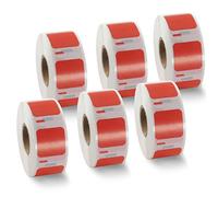 BETCKEY - 6 Rollos S0929120 Etiquetas de Color(Rojo), 25mm x 25mm, 4500 Etiquetas Multiusos Pequeñas para LabelWriter 450, 4XL, No se aplica 550 o 5XL