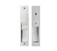 betensh Cerradura para Puertas Correderas Manilla para Puerta de Bolsillo con Llave cerradura de puerta corredera Invisible 180 mm Plata