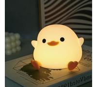 Betensh Luz Nocturna Infantil con Forma de Patito de Silicona, Recargable/Táctil/con Temporizador, Lámpara para Bebés con Suave Regulable, Luz Nocturna para Bebés que Ayuda a Conciliar el Sueño.