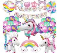 Betensh Unicornio Decoración Cumpleaños Niña, Globos Color Pastel Para Niñas, Comunión, Fiesta Infantil y Baby Shower
