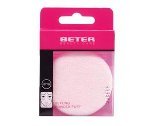 Beter- Borla Redonda Perfecta para Polvos Compactos o Sueltos, Máxima Suavidad y Precisión, Aplicador de Algodón, Textura Aterciopelada, Acabado Natural y Delicado