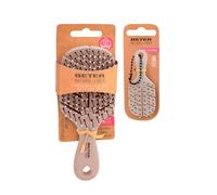 Beter - Cepillo de pelo desenredante antitirones Natural Fiber Mini + Charm, Antienredos y Antirotura, Peinado suave sin tirones, Todo tipo de cabello, Formato viaje, Color Charm aleatorio