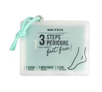Beter - Kit Pedicura Pies en 3 Pasos Pedicure Feet Free, Exfoliante, Hidratante y Refrescante, Cuidado de pies con Glicerina y Mentol, Para pies secos y agrietados, Tratamiento Pedicura, Formato Viaje