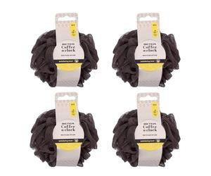 Beter- Pack 4 Esponjas de baño para el cuerpo, Esponja Exfoliante de malla, Colección Coffee O'clock, Esponja de ducha, Exfoliante corporal, Elimina células muertas, Cuidado corporal