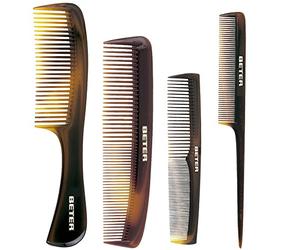 Beter Pack de 4 peines profesionales 1 peine escarpidor, 2 peines batidores y 1 peine cola de ratn. Esencial para todo tipo de peinado.