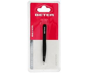 BETER Pinza Punta Oblicua Soft Touch 9,3CM, Negro, Estándar