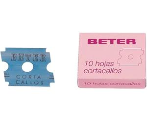 Beter - Recambio de 10 hojas cortacallos de acero al carbono, máxima precisión, para pedicura (Paquete de 6)