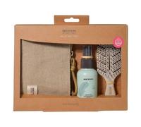 Beter - Set 3 Piezas Hair Rescue Natural Fiber (Cepillo Desenredante MINI+ Spray Desenredante Sin Aclarado+Neceser) Cabello Suave, Hidratado y Brillante, Aroma melocotón, Pack Regalo Cuidado Cabello