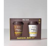 Beter - Set Cuidado Corporal Coffee O’clock, Set de Ducha 2 Piezas con Exfoliante Corporal con Aroma a Café y Manteca Corporal de Coco, Set de baño para mujer, Fórmulas Veganas, Set Regalo