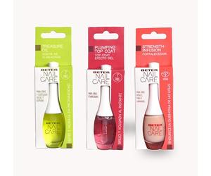Beter - Set Cuidado de Uñas y Cutículas Nail Care - Incluye: Aceite de Almendras para Uñas y Cutículas, Endurecedor y Top Coat Efecto Gel, Hidrata, Nutre y Fortalece las Uñas, Ideal para Regalo