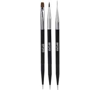 Beter - Set de 3 Pinceles Nail Art Doble Punta, Pincel y Dotting Tool Profesional para Uñas, Ideal para Manicura Francesa, Detalles Finos y Degradados, Kit Decoración Uñas Nail Art, Diseño de uñas