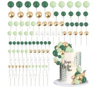 BETESSIN 103pcs Topper Cake Bola, Decoración Tarta de Bola, Decoración Espuma Bola, Mini Globo Palo Pastel, Bola Espuma Pastel, Bolas Palos Tarta para Cumpleaños Fiesta Boda, 4 Colores 5 Tamaños