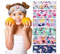 BETESSIN 6pcs Cinta Elástica Pelo para Niñas Bebés de Sirena, Banda Algodón, Diadema Colores, Turbante, 21cm*7cm