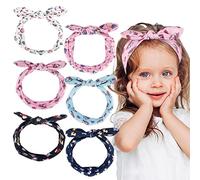 BETESSIN 6pcs Diadema y Cintas Pelo Niñas Bebé de Unicornio, Venda Banda Elástica de Pelo Niñas Bebé, Banda Turbante de Tela de Lazo Suaves Multicolor para Niñas, Hairband Bebés Niñas, 18cm*5cm