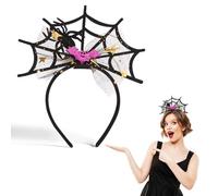 BETESSIN Diadema de Halloween, Diadema Telaraña Decoración de Halloween, Gorro Sombrero Decorativo Disfraces para Fiesta Halloween Carnaval Día de los Muertos Fiesta Temática