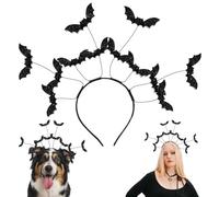 BETESSIN Diadema de Halloween, Gorro Murciélagos Negro, Decoración Gorro Sombrero Disfraz para Fiesta Halloween