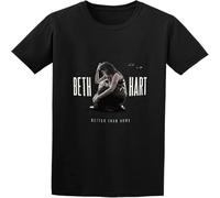 Beth Hart World Tour Concerts Mens T Shirt Logo Printed tee Crew Neck T-Shirt for Short Sleeve Black XL