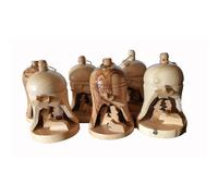 Bethlehem Gifts TM Olive Wood Nativity Small Christmas Tree Bell Ornament from The Holy Land (6)