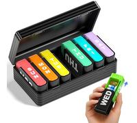 Betife Organizador de pastillas de viaje extraíble, organizador semanal de pastillas para 1 vez al día con cajones deslizantes fáciles, pastillero grande con sellos herméticos para suplementos y