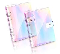 Betinyar 2 fundas de PVC suave A6 arcoíris, carpeta de papel de PVC recargable, carpeta de planificador personal de hojas sueltas (2 arcoíris)