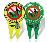 Betinyar 2 piezas sin caca y pis signo No Pooping Dog Signs Luminous Be Respectful Sign Stop Dogs from Pooping or Peeing On Your Lawn Yard Sign (Y,G)