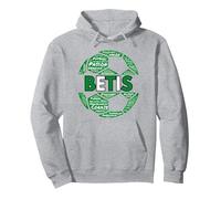 Betis Regalo Aficionado Al Fútbol Verdiblancos Sudadera con Capucha, Unisex para Adultos, Gris Jaspeado, XXL