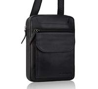 BETLEWSKI Bolso bandolera de piel DDDM para hombre, para trabajo, viajes, vida cotidiana, Cambridge, 17 x 7 x 24 cm (negro)