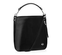 BETLEWSKI - Bolso clásico para mujer - SABINE - Bolso de hombro - Bolso - Cuero natural - Correa extraíble - Asas - 42 x 33 x 15 cm, Negro , Mittelgroße
