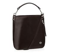 BETLEWSKI - Bolso clásico para mujer - SABINE - Bolso de mano - Bolso de mano - Cuero natural - Correa extraíble - Asas - 42 x 33 x 15 cm (marrón oscuro)