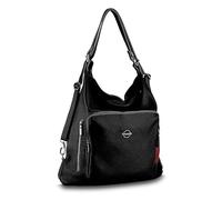 BETLEWSKI Mochila para mujer ALexa 2 en 1 - 4 colores - Piel auténtica - Correa ajustable - Formato A4 - 12,5 × 34 × 38 cm, Negro , Mittelgroße