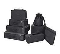 BETLLEMORY - Juego de 8 bolsas de viaje distintas para equipaje, zapatos, bolsos y bolsas de compresión, Black, S M L