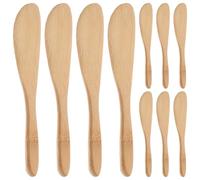 BETOOKY 10 Espátulas de Bambú para Untar Mantequilla y Queso, Resistentes al Desgaste Diseño Ergonómico, Ideales para Cocinas Domésticas y Restaurantes