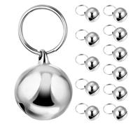 BETOOKY 12 Campanillas Metálicas Plateadas para Collares de Mascotas Cascabeles Pequeños de 16 MM Resistentes al Agua para Perros y Gatos Colgantes para Entrenamiento y Localización al