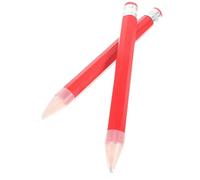 BETOOKY 2 Lápices de Madera de 35 Cm Color Rojo Borrador Grande y Estuche Plástico, Lápices para Escribir y Dibujo Efecto Especial Que No Se Desvanece, Ideales para Premios y Actuaciones