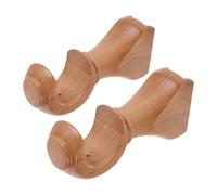 BETOOKY 2 Piezas Soporte Cortina Techo de Madera y Metal | Herrajes para Soportes de Madera, Base Estabilizadora de Varilla, Montaje en Pared y Techo