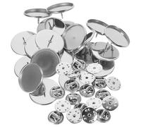 BETOOKY 20 Juegos Accesorios para Hacer Broches de Acero Inoxidable Bandejas Redondas de 20mm, Color Plata, para Bricolaje y Decoración Personalizada en Eventos y Bodas