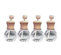 BETOOKY 4 Clips Ambientadores para Coche Frascos de Perfume de Vidrio y Madera, Fácil Instalación, Creación de Ambiente Fresco para Fiesta Verano y Viaje