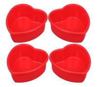 BETOOKY 4 Moldes de Silicona Forma de Corazón para Hornear, Resistentes a Altas Temperaturas, Fáciles de Limpiar, Ideales para Repostería Casera en San Valentín