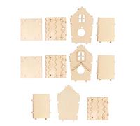 BETOOKY 4 Nidos de Pájaro de Madera para Pintar DIY, Caja de Cría para Golondrinas y Loros, Decoración Colgante para Jaula, Uso Interior y Exterior, Color Amarillo