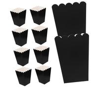 BETOOKY 50 Cajas de Palomitas de Maíz de Papel Antigrasa, Plegables, Tamaño Mediano, Color Negro, para Dulces, Bocadillos y Fiestas en Hogar o Cine, Paquete para 50 Unidades
