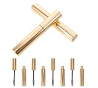 BETOOKY 6 Piezas Envase Recargable Dorado de 10ml para Adhesivos de Extensión de Pestañas, Ligero Plástico con Aplicador, Adecuado para Viajes de Negocios