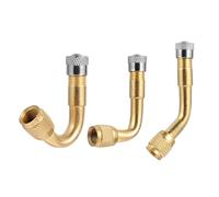 BETOOKY Adaptador de Extensión de Válvula para Neumáticos Diseño Curvo, Alargador para Inflador de Ruedas, Compatible Coche, Moto y Bicicleta, Pack de 3 Unidades