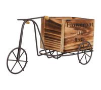 BETOOKY Adorno Bicicleta Vintage de Hierro y Madera Soporte para Macetas, Decoración Única para Salón y Recibidor, Modelo Triciclo Decorativo