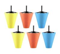 BETOOKY Almohadillas de Pulido para Coche 6 Piezas Esponja Cónica Multicolor para Pulidora de Ruedas, Kit de Esponjas para Taladro, Herramienta de Reparación Automotriz y Pulidora