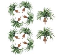 BETOOKY Árbol Modelo de Mesa de Arena de Plástico Verde 10piezas para Micro Paisajes Tropicales, Palmeras Artificiales Realistas Que No se Deforman y Añaden Autenticidad