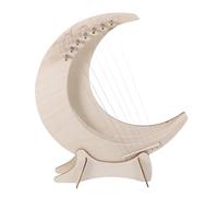 BETOOKY Arpa de Lira de Madera 7 Cuerdas Portátil para Principiantes Base, Instrumento Musical de Cuerda Lunar para Aprendizaje y Obsequio, Conjunto Sencillo para Uso en Casa y Escuela