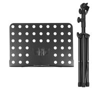 BETOOKY Atril de Partituras Portátil de Acero Ligero y Abs Altura Ajustable y Ángulo Múltiple para Libros de Música y Tablets, Adecuado para Tocar Guitarra y Cocinar, Color Negro