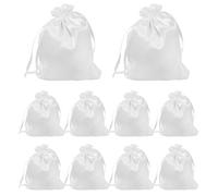 BETOOKY Bolsa para Guardar Pelucas de Satén Cordón, Paquete de 10 Unidades en Color Blanco, Almacenamiento Compacto y Portátil para Múltiples Pelucas, Adecuado para Viajes y Organización