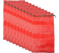 BETOOKY Bolsas Reutilizables para Productos Agrícolas 50 Piezas, Bolsa de Malla Cordón Rojo 49x27 Cm, Transpirable y Resistente para Almacenamiento de Verduras, Cebollas, Patatas y Frutas